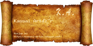 Kassai Artúr névjegykártya